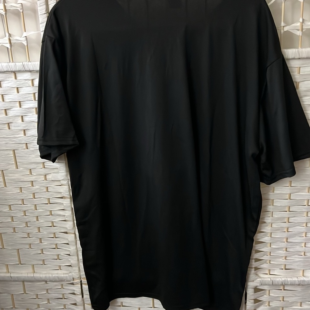 NEW Black Raised Words Print Tee S/ 1X - Picture 5 of 5
